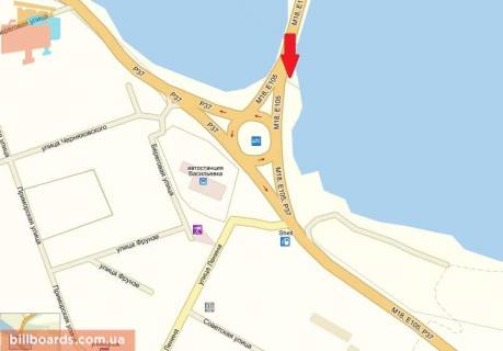 Билборд A в Васильевке г. Васильевка, пост ГАИ, направление на г. Запорожье схема